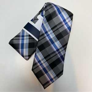 Club Room Necktie Blue and Gray Weslund Plaid